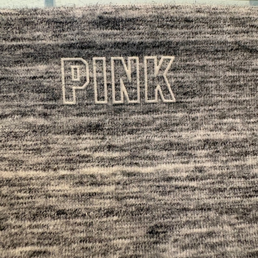 PINK Victoria's Secret XL Gray Heather Crossover Waist Cotton Blend Leggings - Picture 7 of 15